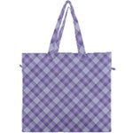 Purple Plaid Tartan 2 Diagonal Canvas Travel Bag