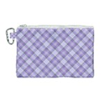 Purple Plaid Tartan 2 Diagonal Canvas Cosmetic Bag (Large)