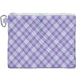 Purple Plaid Tartan 2 Diagonal Canvas Cosmetic Bag (XXXL)