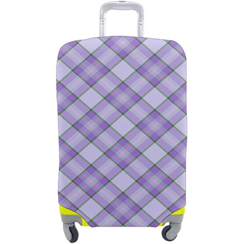 Purple Plaid Tartan 2 Diagonal Luggage Cover (Large) from ArtsNow.com