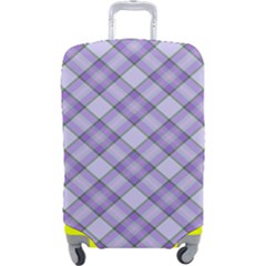 Purple Plaid Tartan 2 Diagonal Luggage Cover (Large) from ArtsNow.com