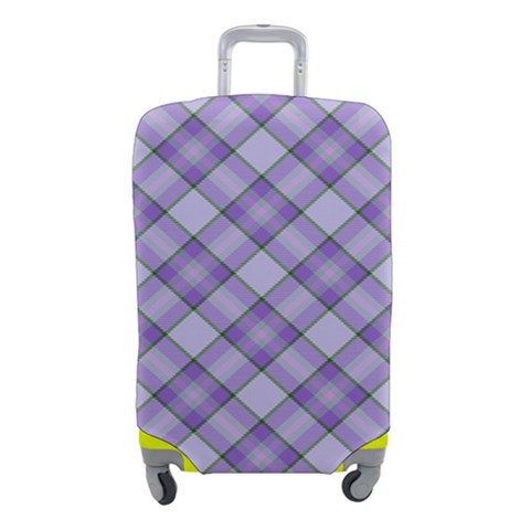 Purple Plaid Tartan 2 Diagonal Luggage Cover (Small) from ArtsNow.com