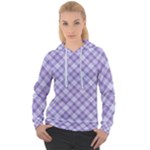 Purple Plaid Tartan 2 Diagonal Women s Overhead Hoodie