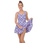 Purple Plaid Tartan 2 Diagonal Inside Out Casual Dress