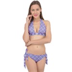 Purple Plaid Tartan 2 Diagonal Tie It Up Bikini Set