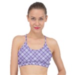 Purple Plaid Tartan 2 Diagonal Basic Training Sports Bra