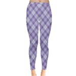 Purple Plaid Tartan 2 Diagonal Inside Out Leggings