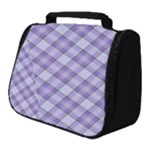 Purple Plaid Tartan 2 Diagonal Full Print Travel Pouch (Small)