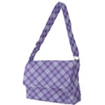 Purple Plaid Tartan 2 Diagonal Full Print Messenger Bag (S)