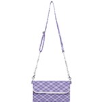 Purple Plaid Tartan 2 Diagonal Mini Crossbody Handbag