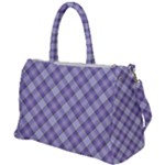 Purple Plaid Tartan 2 Diagonal Duffel Travel Bag