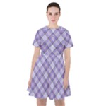 Purple Plaid Tartan 2 Diagonal Sailor Dress