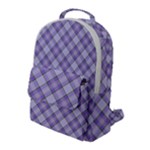 Purple Plaid Tartan 2 Diagonal Flap Pocket Backpack (Large)