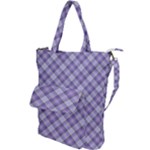 Purple Plaid Tartan 2 Diagonal Shoulder Tote Bag