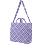 Purple Plaid Tartan 2 Diagonal Square Shoulder Tote Bag