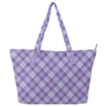 Purple Plaid Tartan 2 Diagonal Full Print Shoulder Bag