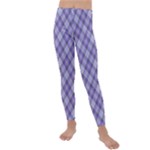 Purple Plaid Tartan 2 Diagonal Kids  Lightweight Velour Leggings