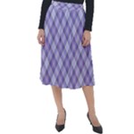 Purple Plaid Tartan 2 Diagonal Classic Velour Midi Skirt 