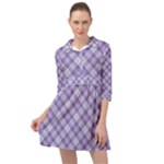 Purple Plaid Tartan 2 Diagonal Mini Skater Shirt Dress