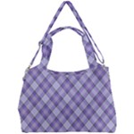 Purple Plaid Tartan 2 Diagonal Double Compartment Shoulder Bag