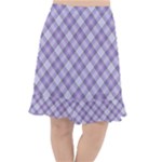 Purple Plaid Tartan 2 Diagonal Fishtail Chiffon Skirt