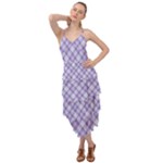 Purple Plaid Tartan 2 Diagonal Layered Bottom Dress