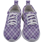 Purple Plaid Tartan 2 Diagonal Kids Athletic Shoes