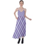 Purple Plaid Tartan 2 Diagonal Tie Back Maxi Dress