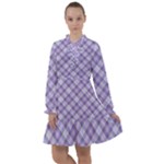 Purple Plaid Tartan 2 Diagonal All Frills Dress