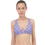 Purple Plaid Tartan 2 Diagonal Classic Banded Bikini Top