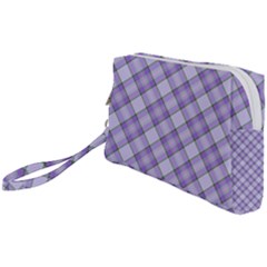 Purple Plaid Tartan 2 Diagonal Wristlet Pouch Bag (Small) from ArtsNow.com