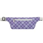 Purple Plaid Tartan 2 Diagonal Active Waist Bag