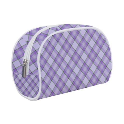 Purple Plaid Tartan 2 Diagonal Make Up Case (Small) from ArtsNow.com