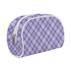 Purple Plaid Tartan 2 Diagonal Make Up Case (Small) from ArtsNow.com