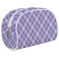 Purple Plaid Tartan 2 Diagonal Make Up Case (Medium) from ArtsNow.com