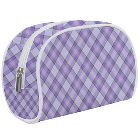 Purple Plaid Tartan 2 Diagonal Make Up Case (Large) from ArtsNow.com