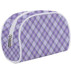 Purple Plaid Tartan 2 Diagonal Make Up Case (Large) from ArtsNow.com