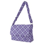 Purple Plaid Tartan 2 Diagonal Full Print Messenger Bag (M)