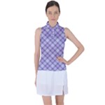 Purple Plaid Tartan 2 Diagonal Women s Sleeveless Polo T-Shirt