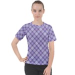 Purple Plaid Tartan 2 Diagonal Women s Sport Raglan T-Shirt