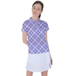 Purple Plaid Tartan 2 Diagonal Women s Polo T-Shirt