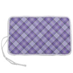 Purple Plaid Tartan 2 Diagonal Pen Storage Case (M)