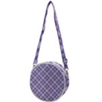 Purple Plaid Tartan 2 Diagonal Crossbody Circle Bag