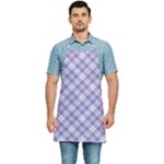 Purple Plaid Tartan 2 Diagonal Kitchen Apron