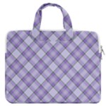 Purple Plaid Tartan 2 Diagonal MacBook Pro 13  Double Pocket Laptop Bag