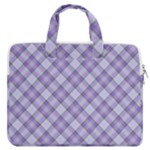 Purple Plaid Tartan 2 Diagonal MacBook Pro 15  Double Pocket Laptop Bag 