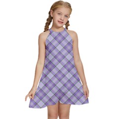 Kids  Halter Collar Waist Tie Chiffon Dress 