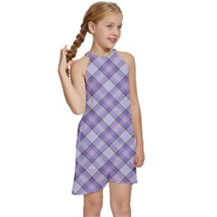 Kids  Halter Collar Waist Tie Chiffon Dress 