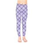 Purple Plaid Tartan 2 Diagonal Kids  Classic Winter Leggings