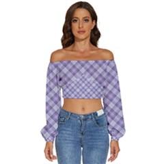 Long Sleeve Crinkled Weave Crop Top 